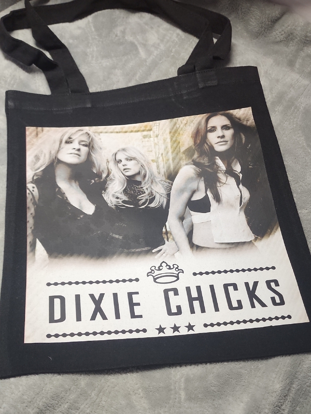 Black Graphic Tote Bag. 13x15